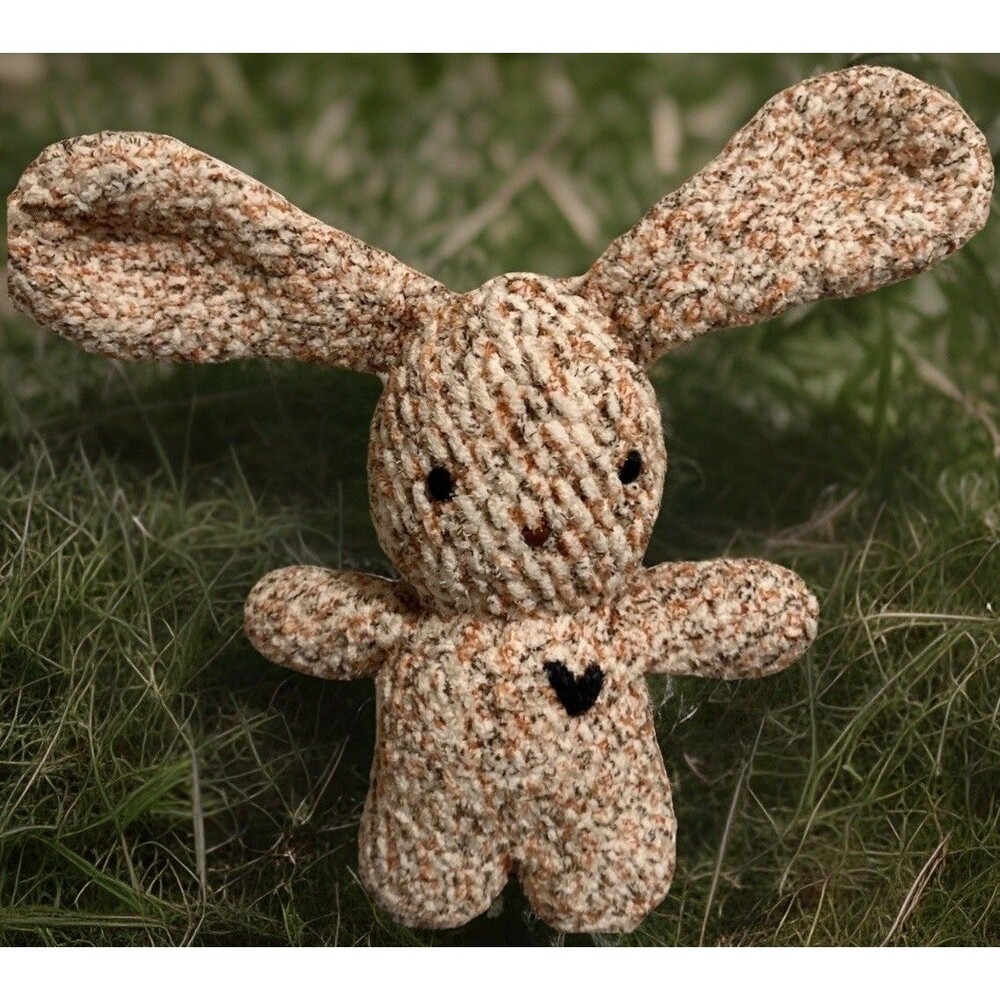 Handmade CROCHETED Amigurumi Bunny Rabbit Plush Embroidered, 11” Tall, Long Ears